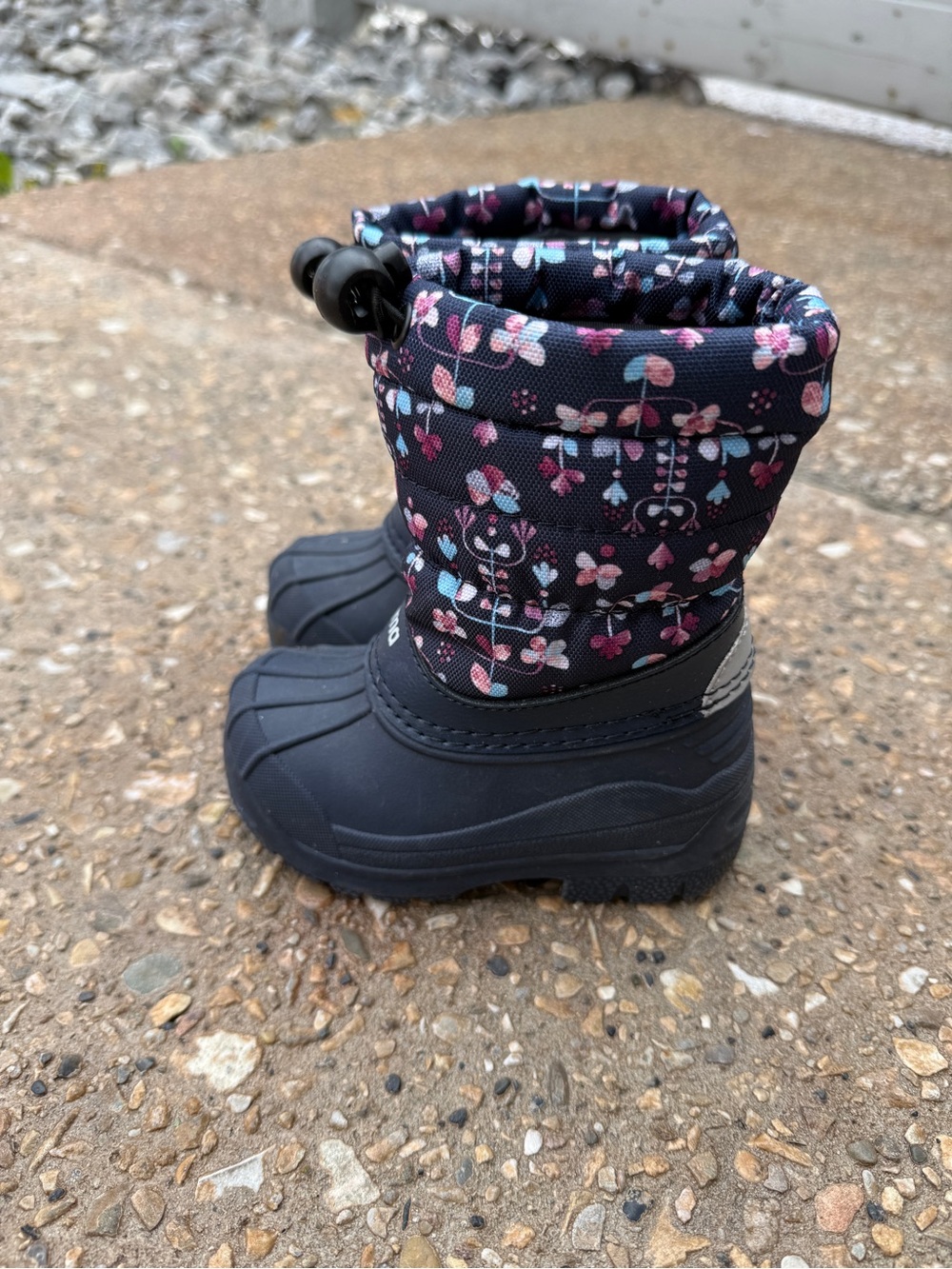 Reima Kids Navy and Pink Floral Snow Boots